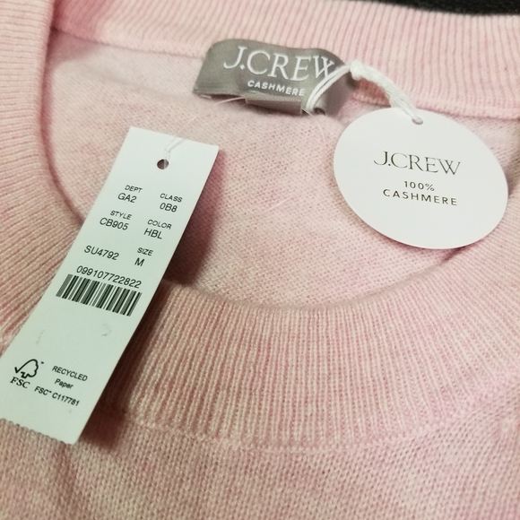 J. Crew Medium Women's 100% Cashmere Pink Sweater NWT - Picture 2 of 8